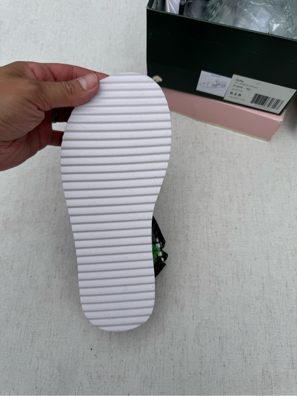 NEW Kate Spade dotty new gingham jacquard sandals - Picture 7 of 10